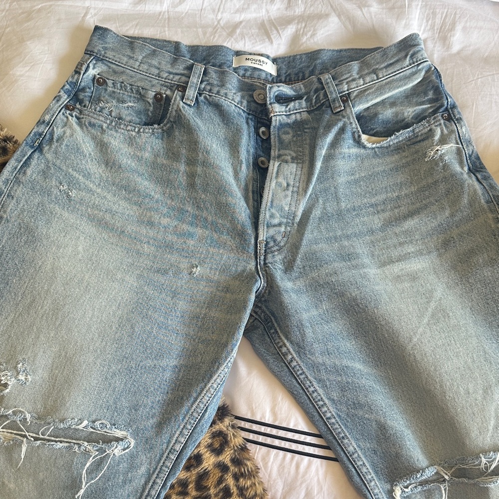 Moussy Vintage Light Blue Distressed Jeans - Picture 5 of 9